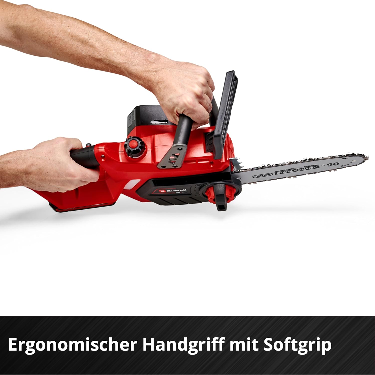 Einhell Akku-Kettensäge GE-LC 18 Li-Solo Power X-Change (Li-Ion, 18V, 25 cm Schwertlänge, Rückschlagschutz, Kettenfangbolzen, inkl. 4 Ah Akku und Ladegerät)