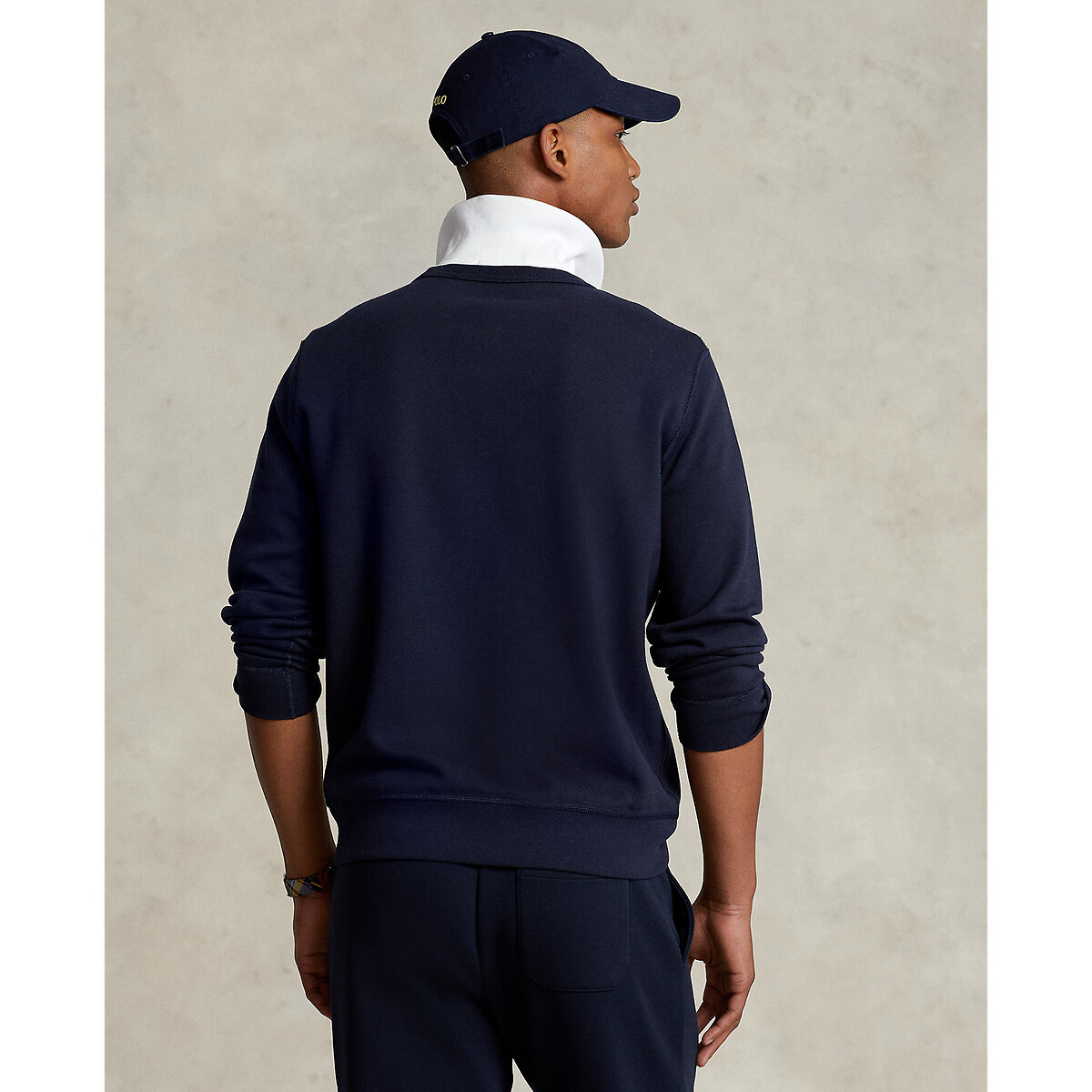 POLO RALPH LAUREN<br>Moletom de algodão com gola redonda e logotipo bordado