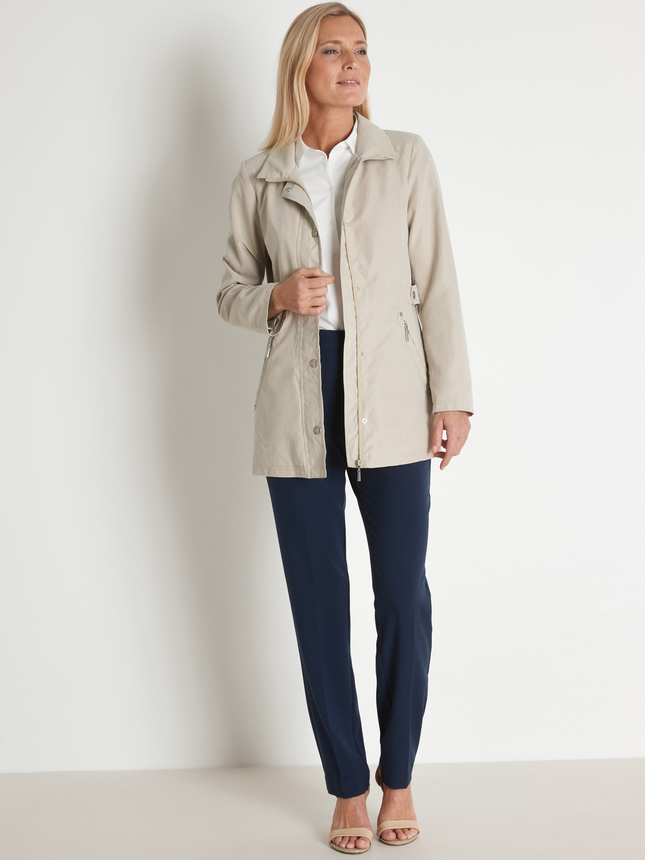 Parka déperlante toucher peau de pêche