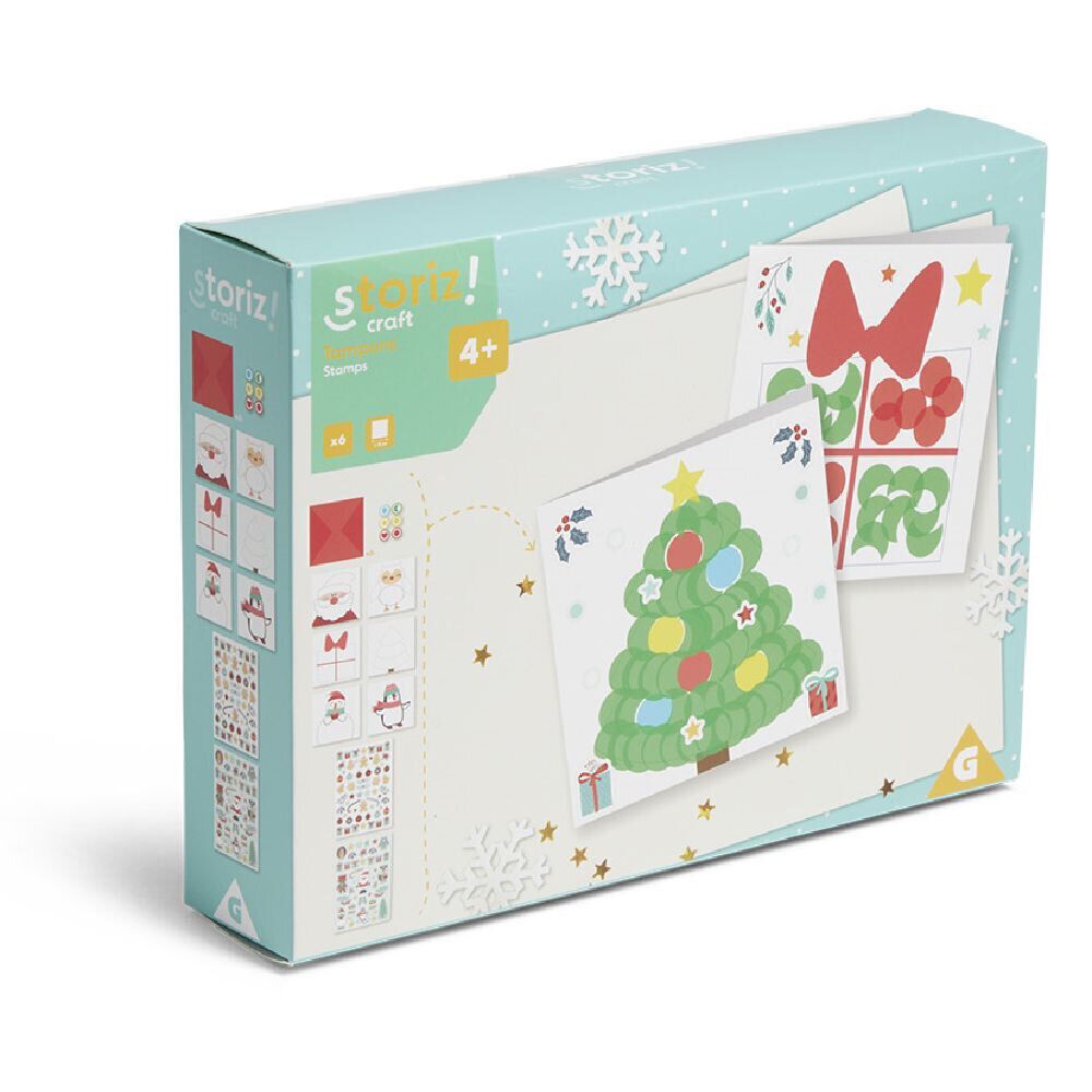 Carte de Noël x6 à confectionner avec tampons et stickers