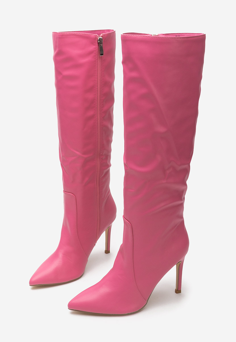 Bottes talons aiguilles roses Monza