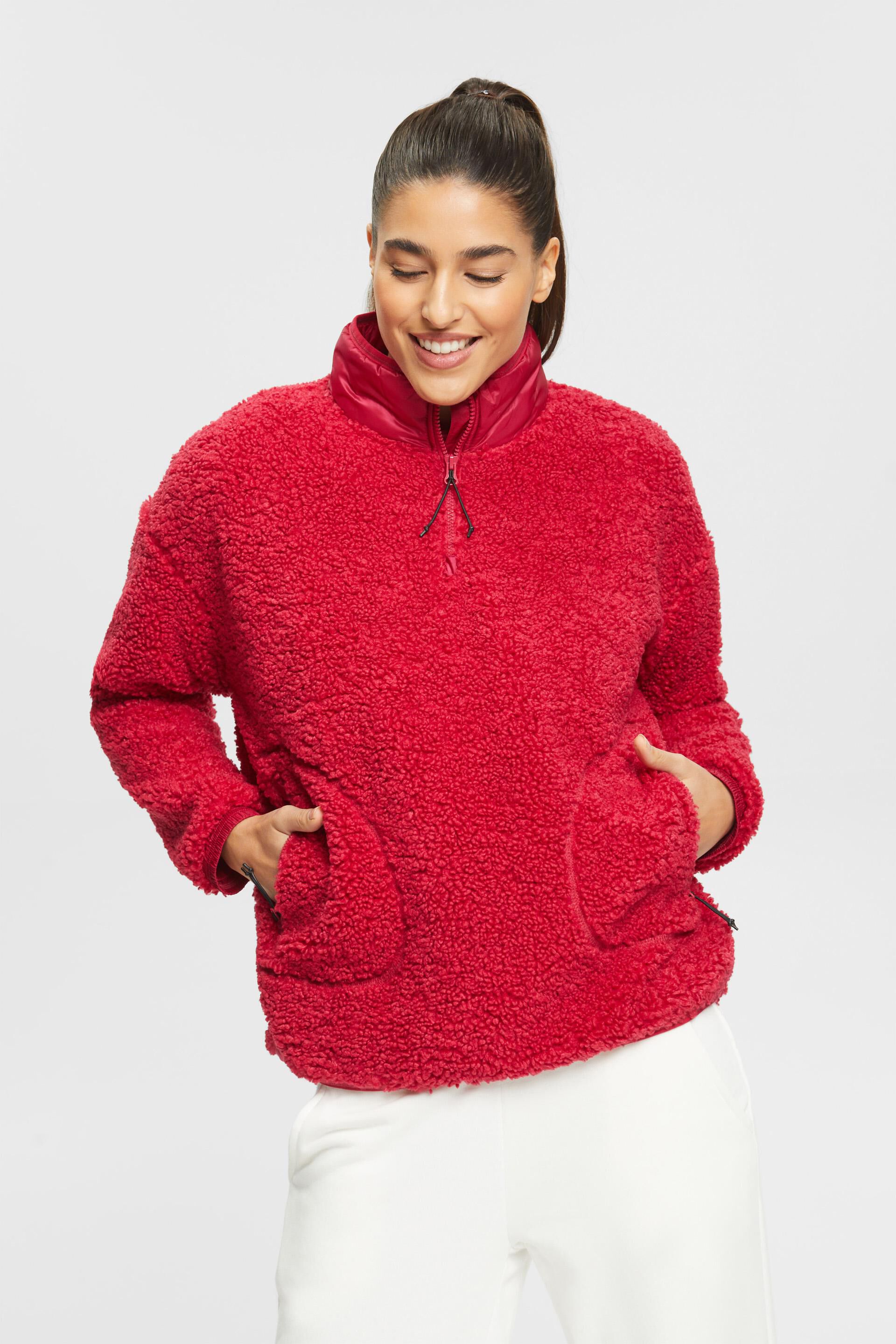 Sweat-shirt à demi-zip en polaire peluche