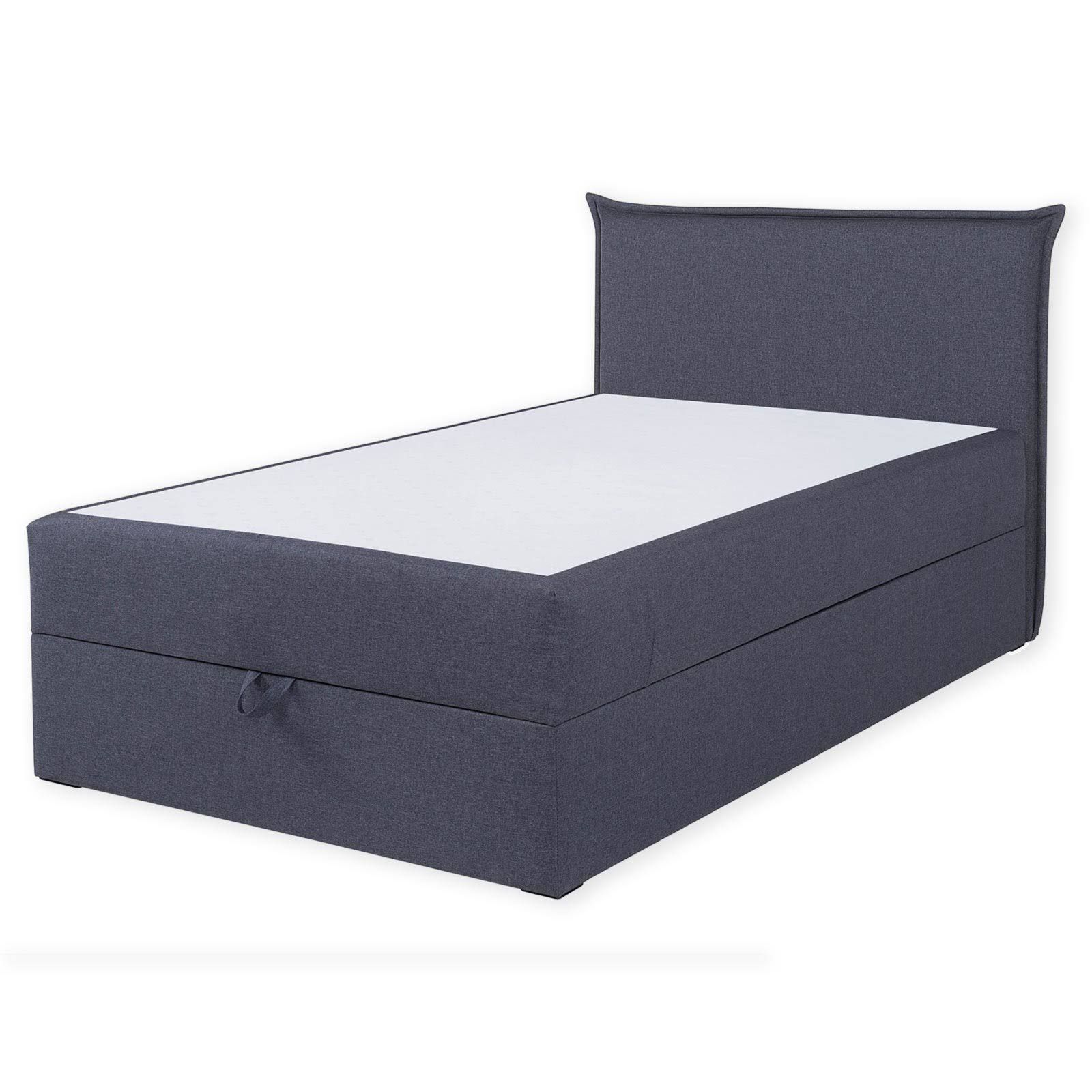 roller Boxspringbett grau mit Bettkasten