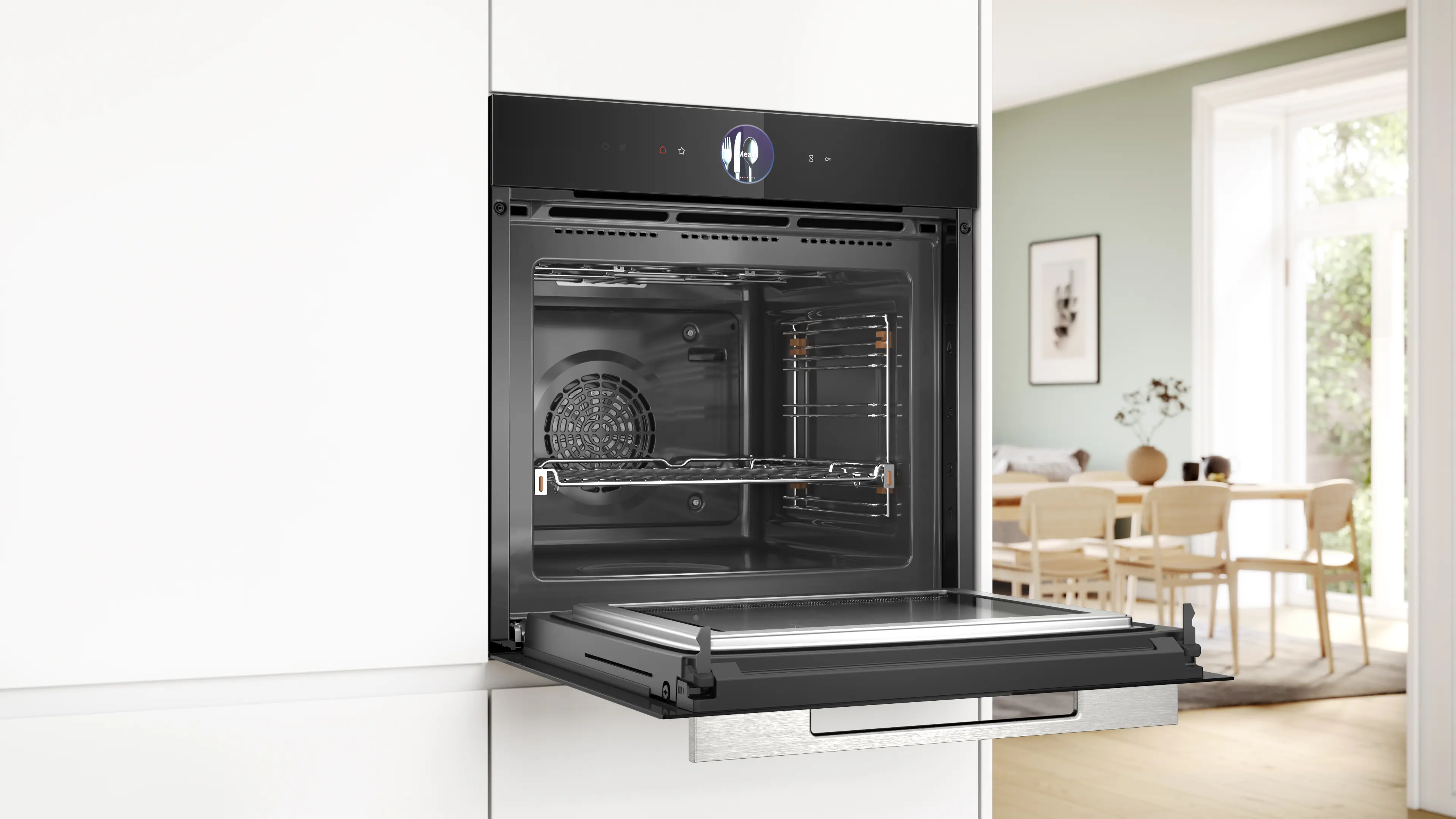 Serie 8 Bakoven met magnetron 60 x 60 cm Zwart