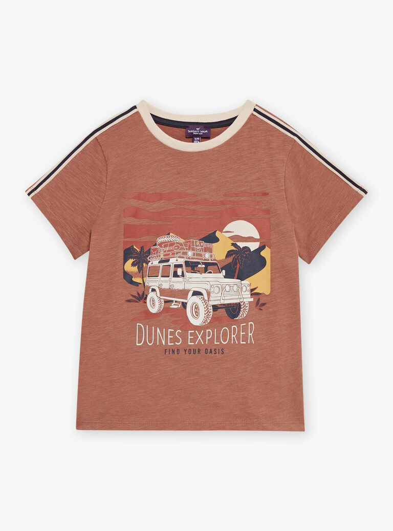 T-shirt noisette à manches courtes