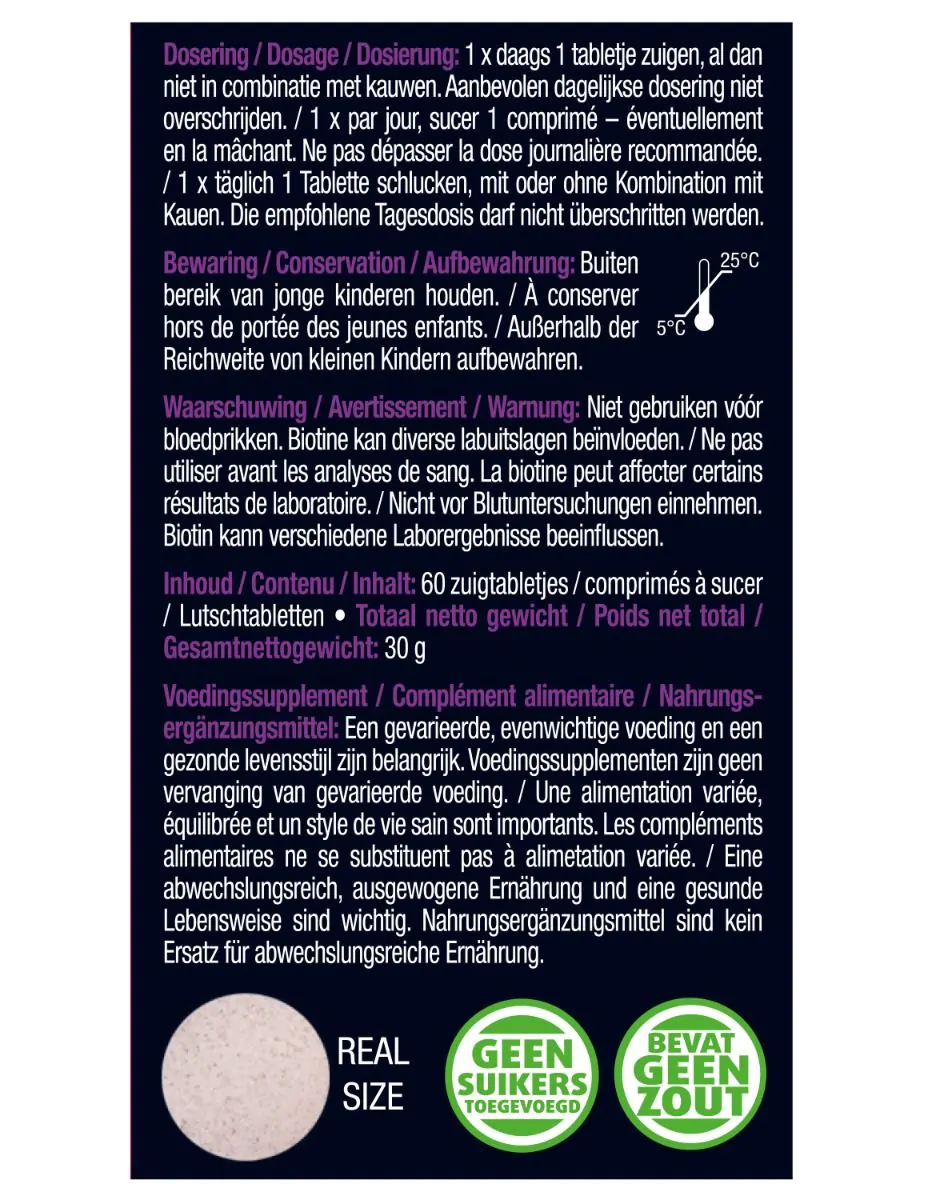 Biotine 10.000 mcg Forte 60 zuigtabletten