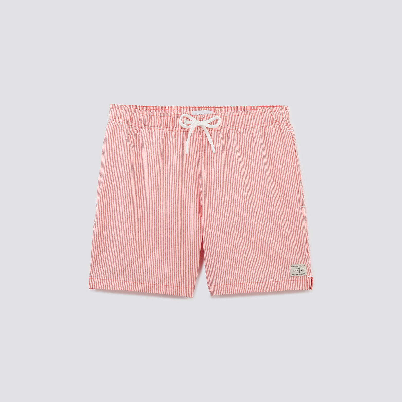 Maillot de bain rayure seersucker Rouge