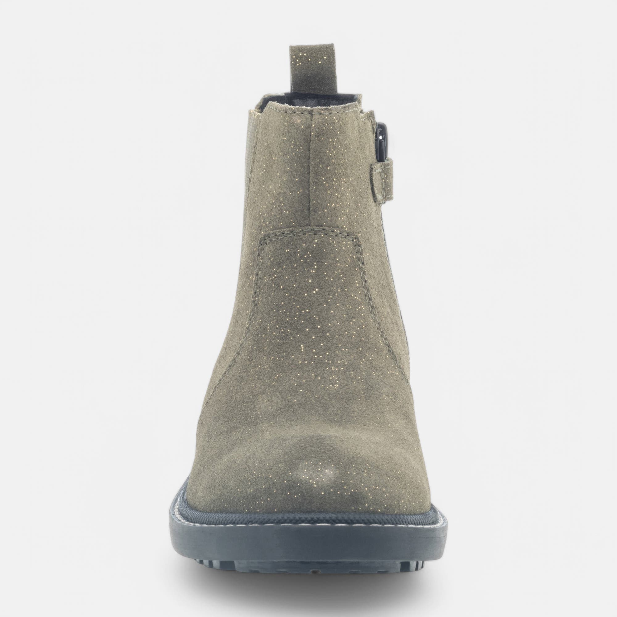 Bottines Fille en cuir kaki