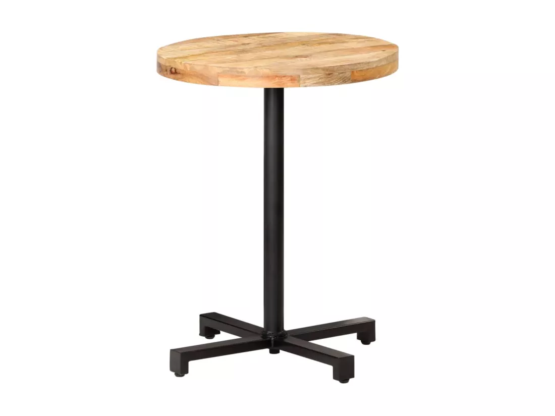 Table de bistro Ronde Ø60x75 cm Bois de manguier brut