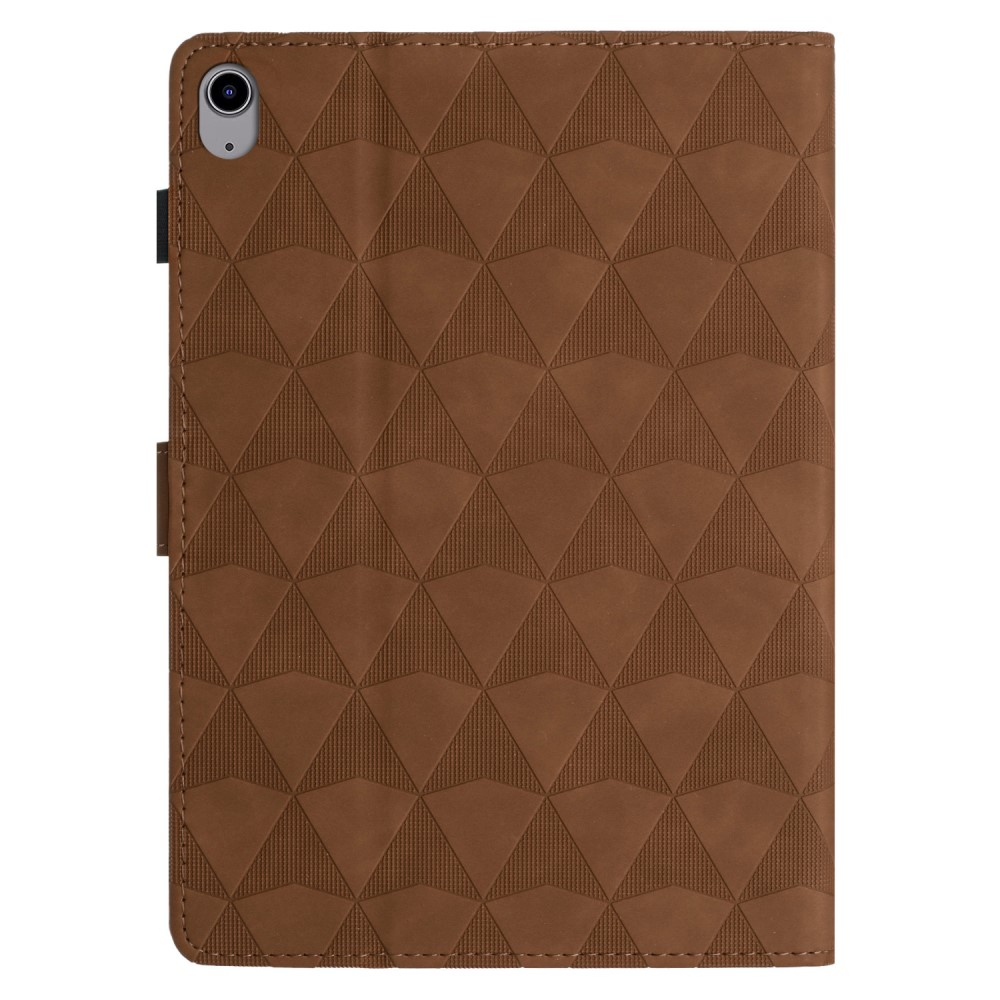 iPad Mini 7 (2024) / Mini 6 (2021) Leder Tasche Flip Cover mit Magnetverschluss und Kartenfächern im Diamant Look - Braun