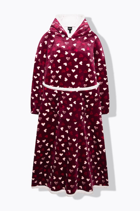 Loungewear-Poncho, Plüsch, Kapuze, Langarm, Tasche