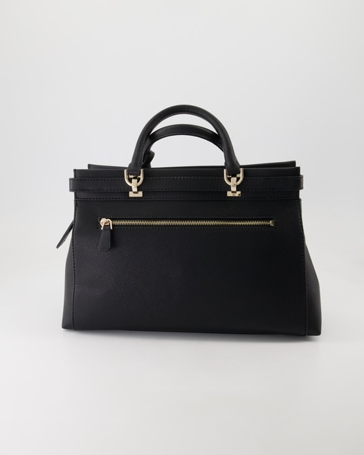 Guess Levante Luxury Satchel Handtasche in Schwarz
