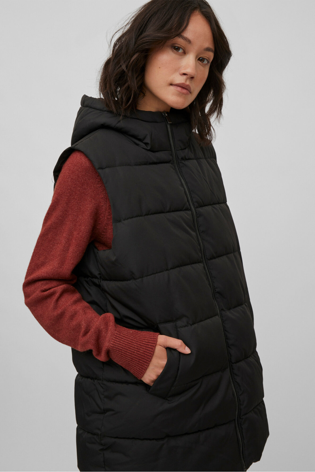 Colete feminino acolchoado - Preto