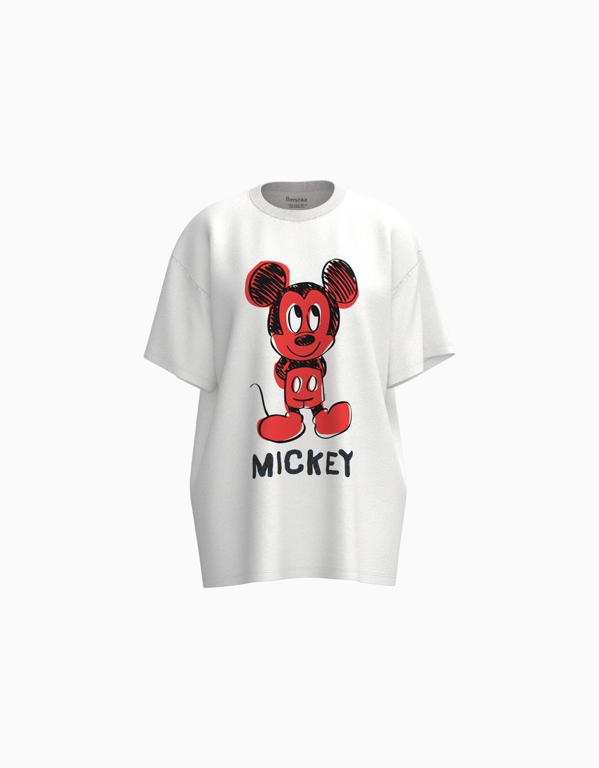 Camiseta de manga curta oversized com estampa do Mickey Mouse