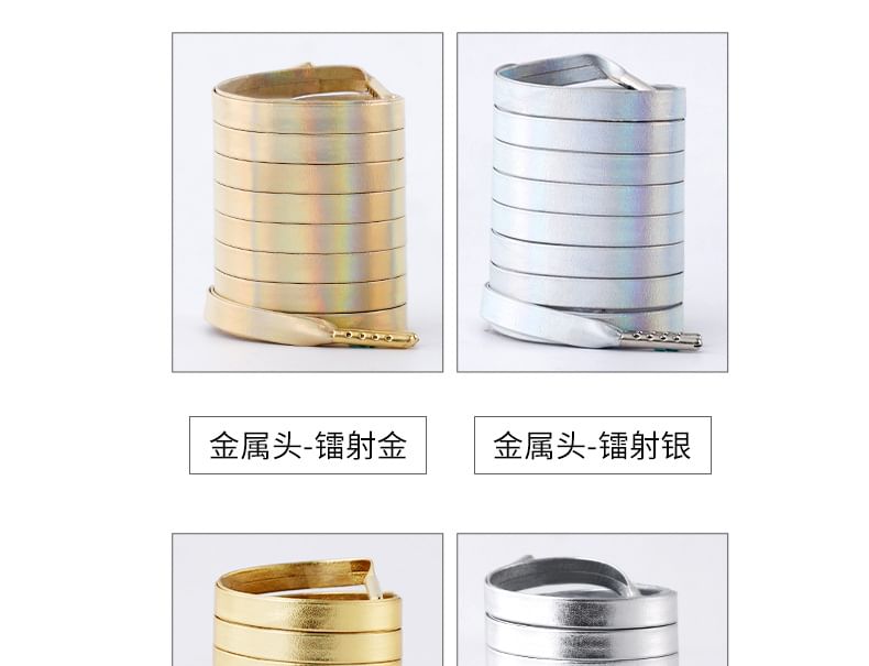 XIXI STUDIO - Metallic imitatieleren schoenveters