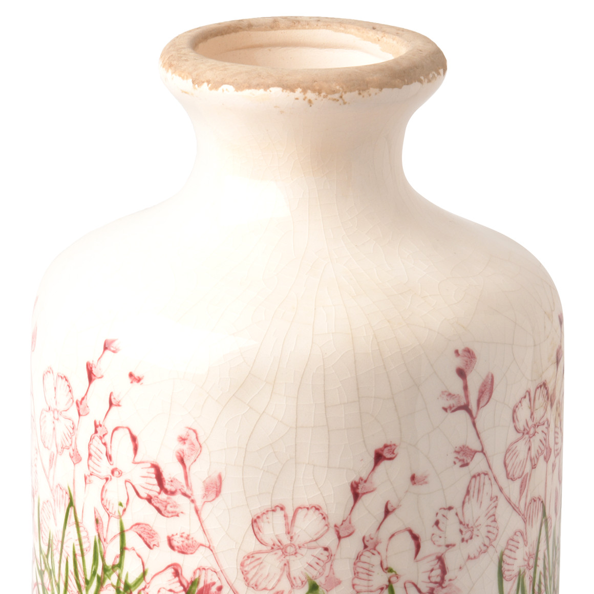 My Home Vase mit Rosmarin-Motiv weiss / grün
