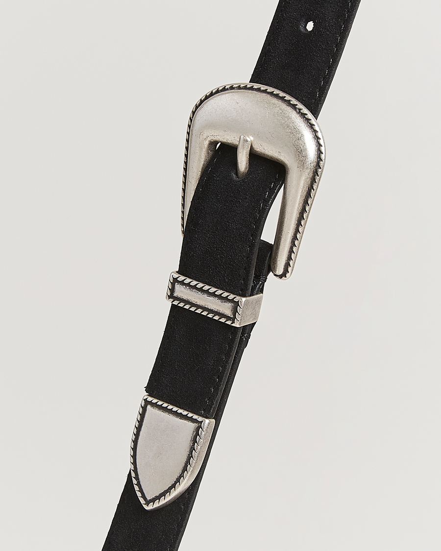 Anderson's Western Suede Belt 2,5 cm Black