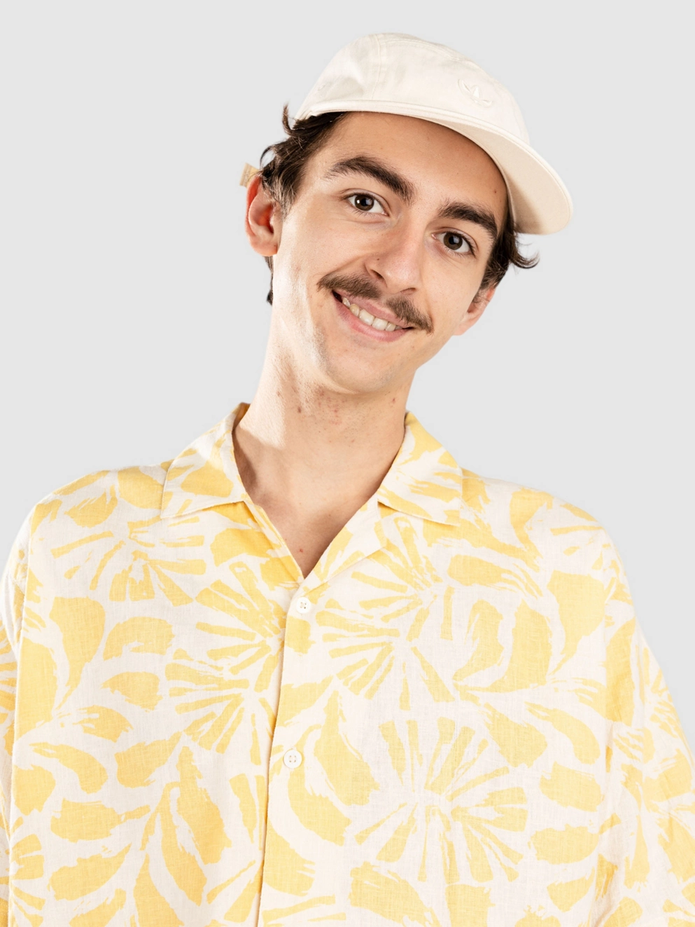 Fat Moose Zane Cotton Linen Shirt multi warm yellow/ecru