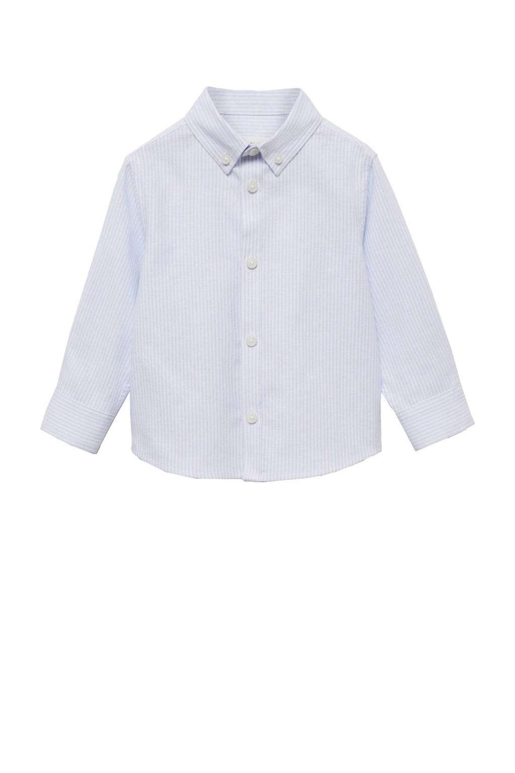 Mango Kids gestreept overhemd lichtblauw/wit