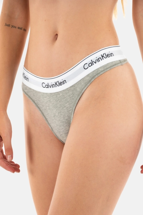 Culottes et strings calvin klein jeans thong 20 grey heather