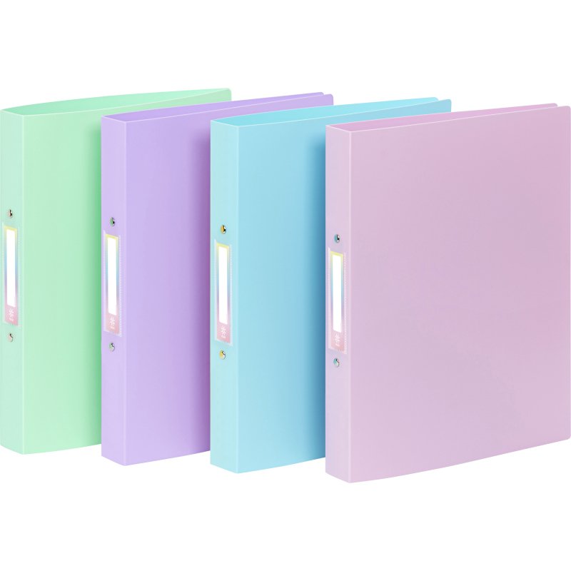 Classeur souple A4 MAXI - 2 anneaux - Dos 4 cm - polypropylène - RAINBOW PASTEL VIQUEL - Coloris assortis