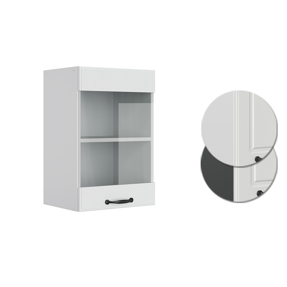 Vicco Hängeglasschrank 40 cm Weiß Küchenschrank Hängeschrank Küchenzeile R-Line