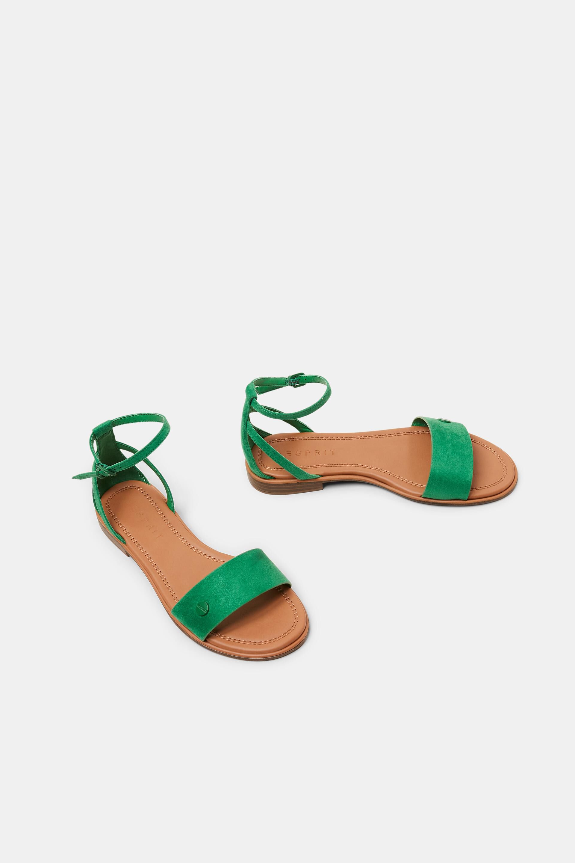 Sandales à bride de cheville en daim végan