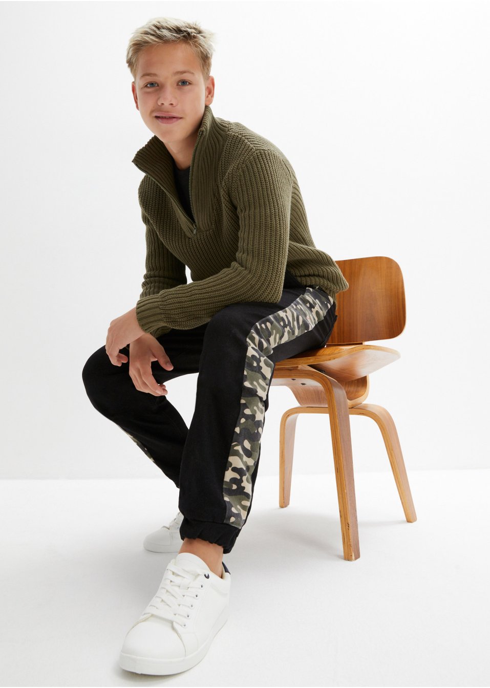 Jean hiver garçon avec empiècement camouflage