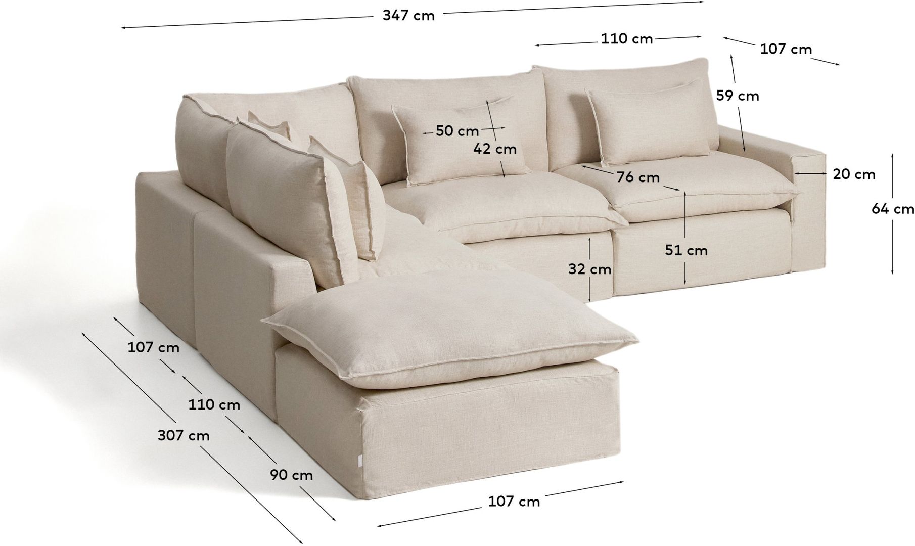 Kave Home Anarela Beige Hoekbank