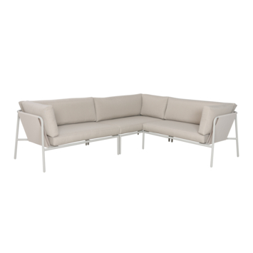 Kiel loungeset beige metaal/textileen 5-zits