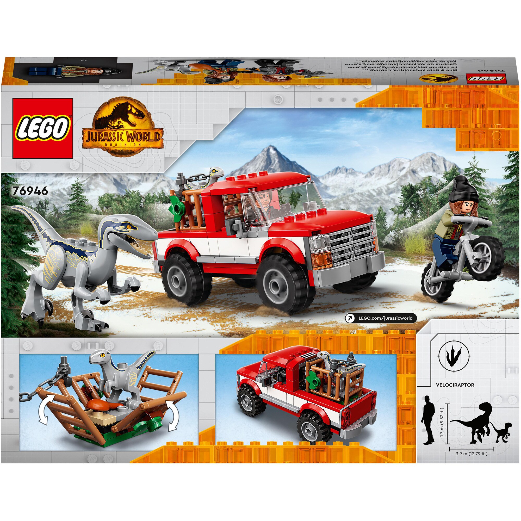 LEGO Konstruktionsspielzeug Jurassic World Blue & Beta in der Velociraptor-Falle