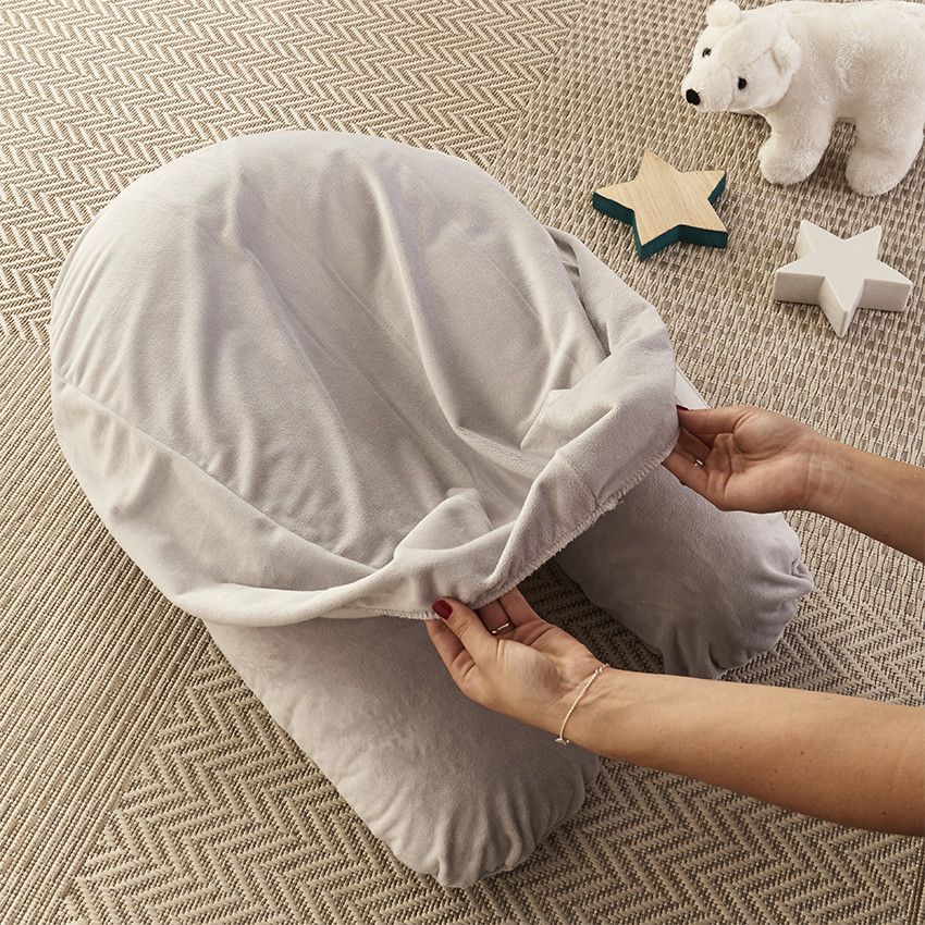 Housse de coussin de maternité - Polaire gris - Doré