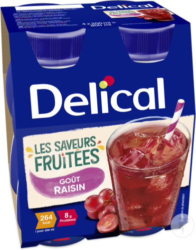 Delical Boisson Fruitée Goût Raisin 4x200ml