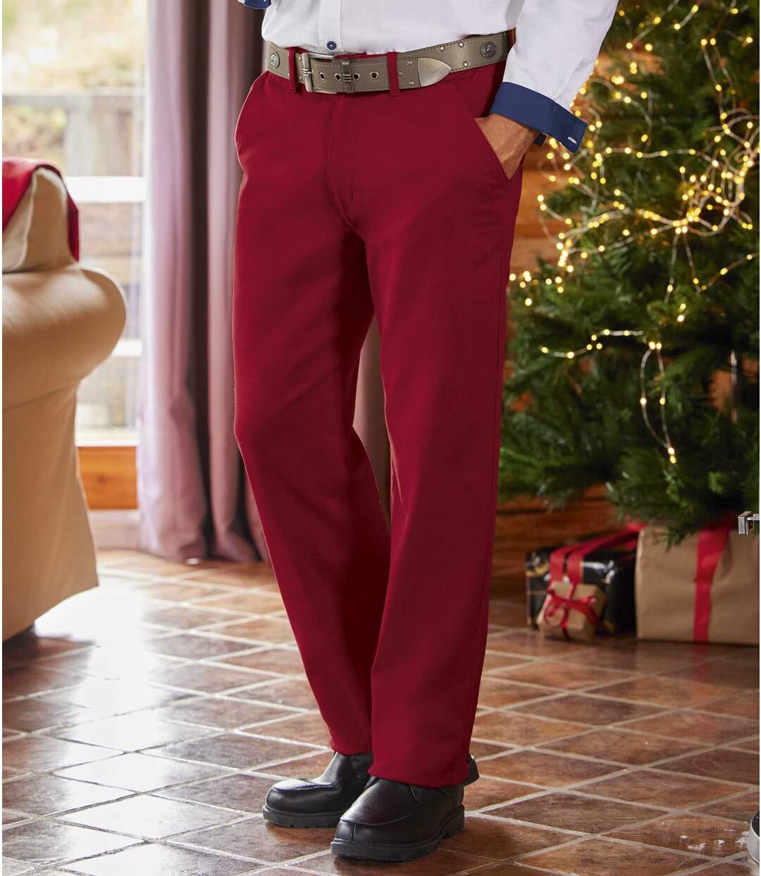 Pantalon Chino Bordeaux
