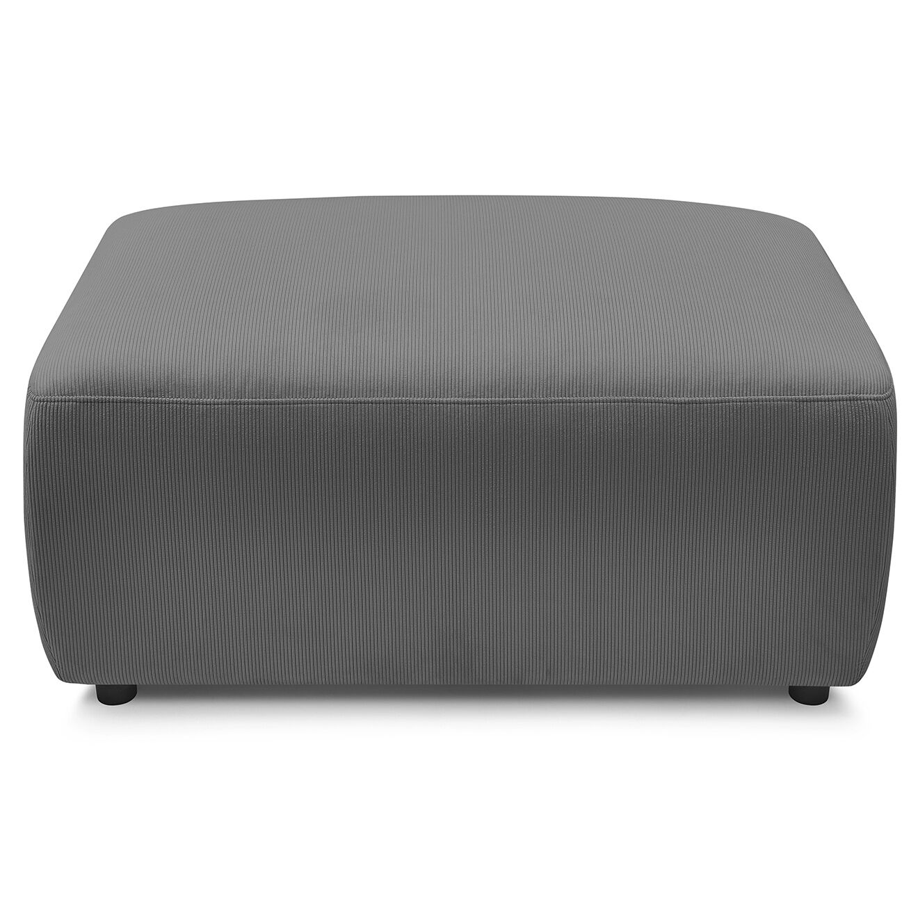 Bobochic Pouf en Velours côtelé Envy gris foncé - 100x70x44 cm