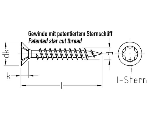 JD Plus Universele Schroef Verzonken Kop met I-Ster Aandrijving 3x12 mm Verzinkt 1000 Stuks