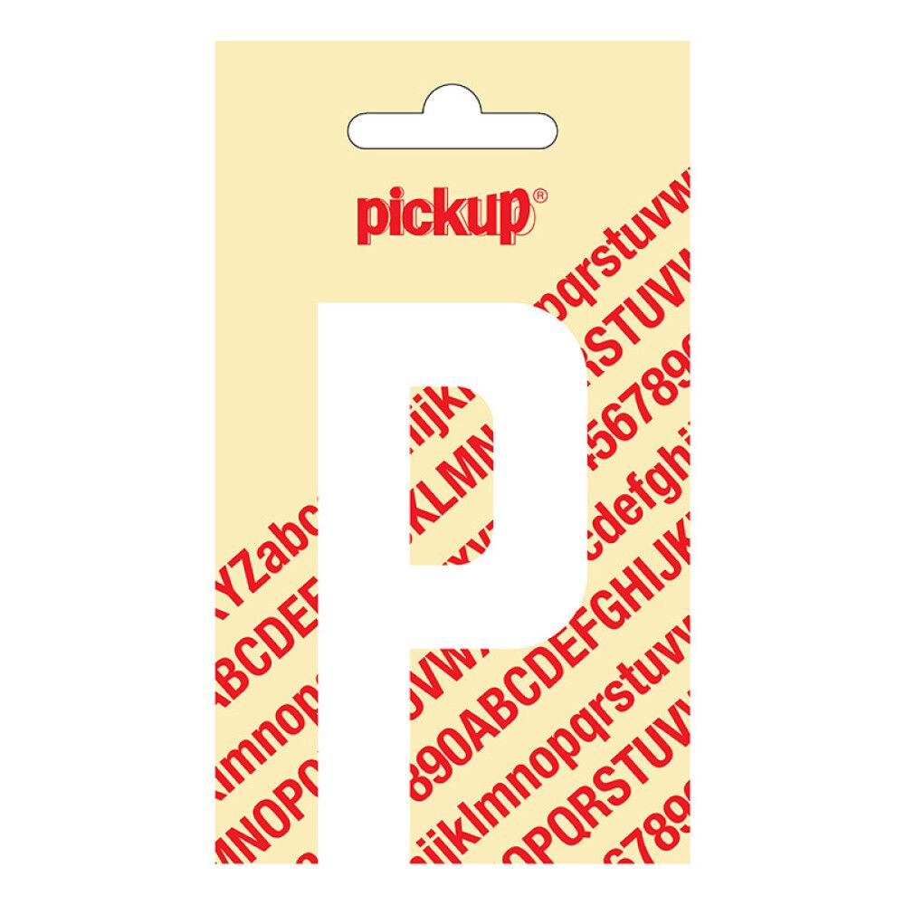 BOKSTAV PICKUP NOBEL P HVIT 90 MM SELVKLEBENDE