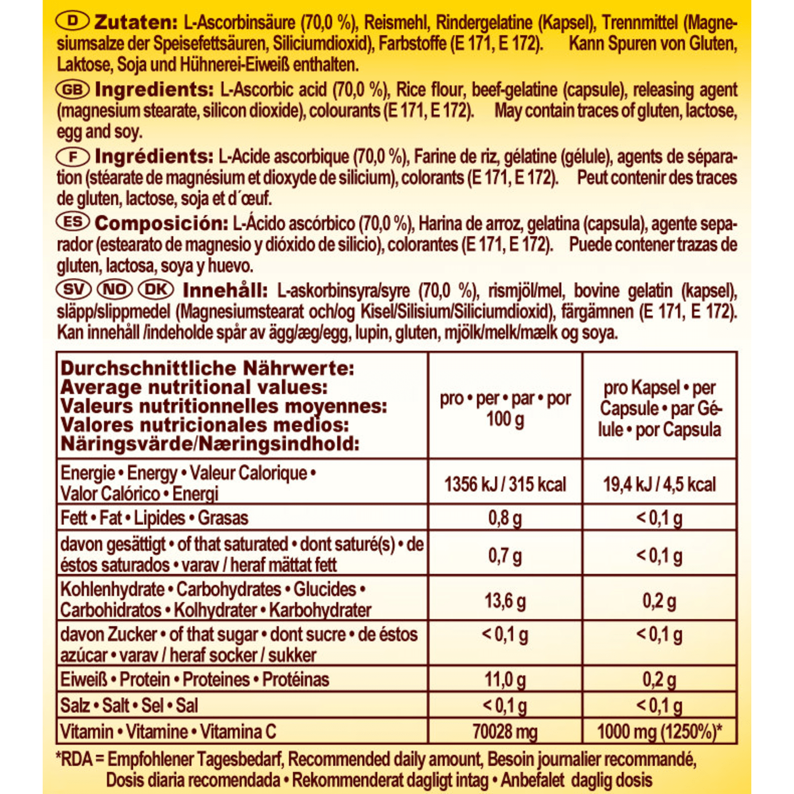 Vitamin C 1000 (100 Kapseln)