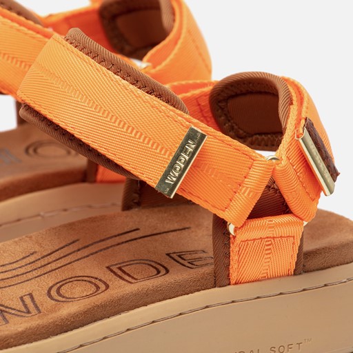 Woden Line Sandalen oranje Textiel