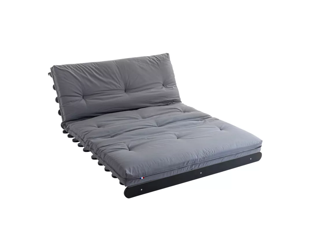 Matelas futon gris clair coeur en latex 90x190