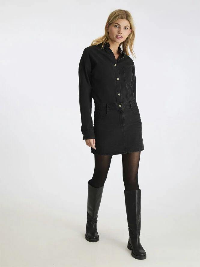 Neo Noir Zoe Denim Dress Black