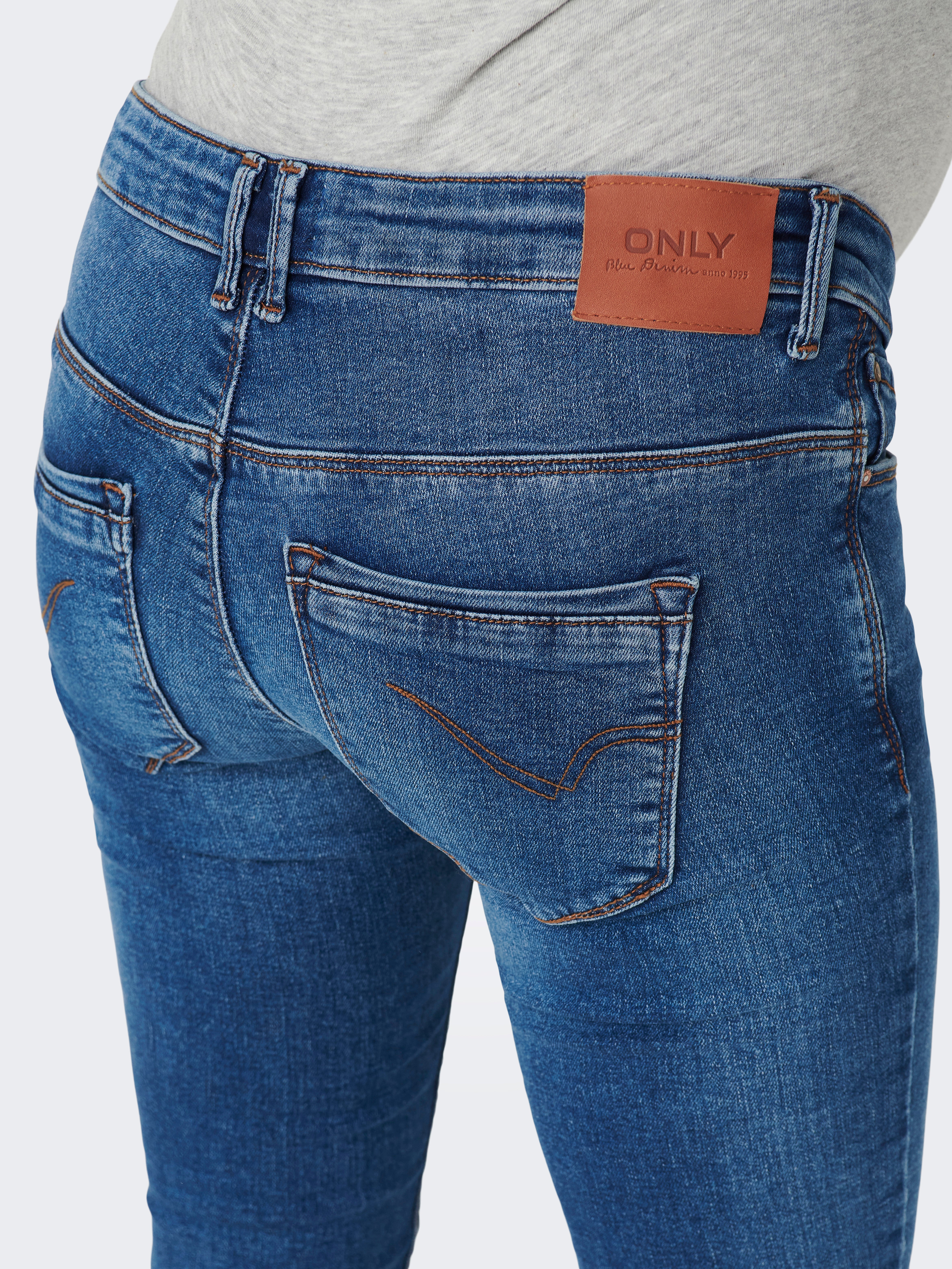 OLMPAOLA Hohe Taille Skinny Fit Jeans Medium Blue Denim