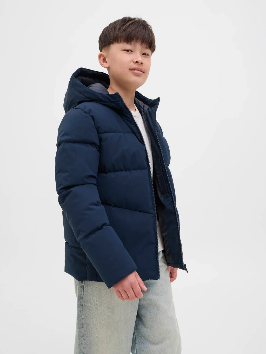 JACK & JONES JUNIOR gewatteerde jas donkerblauw