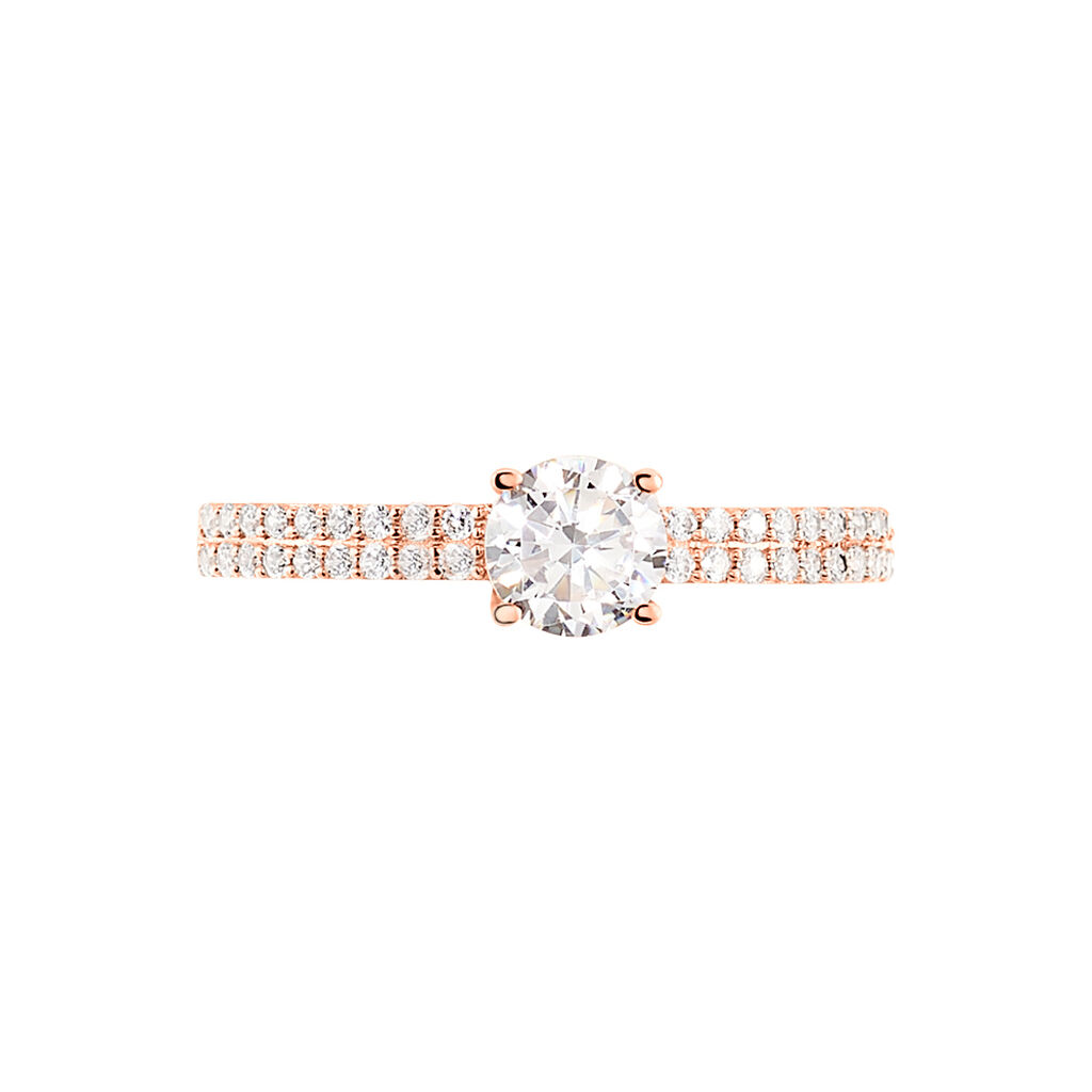 Bague Solitaire Dayna Or Rose Oxyde De Zirconium
