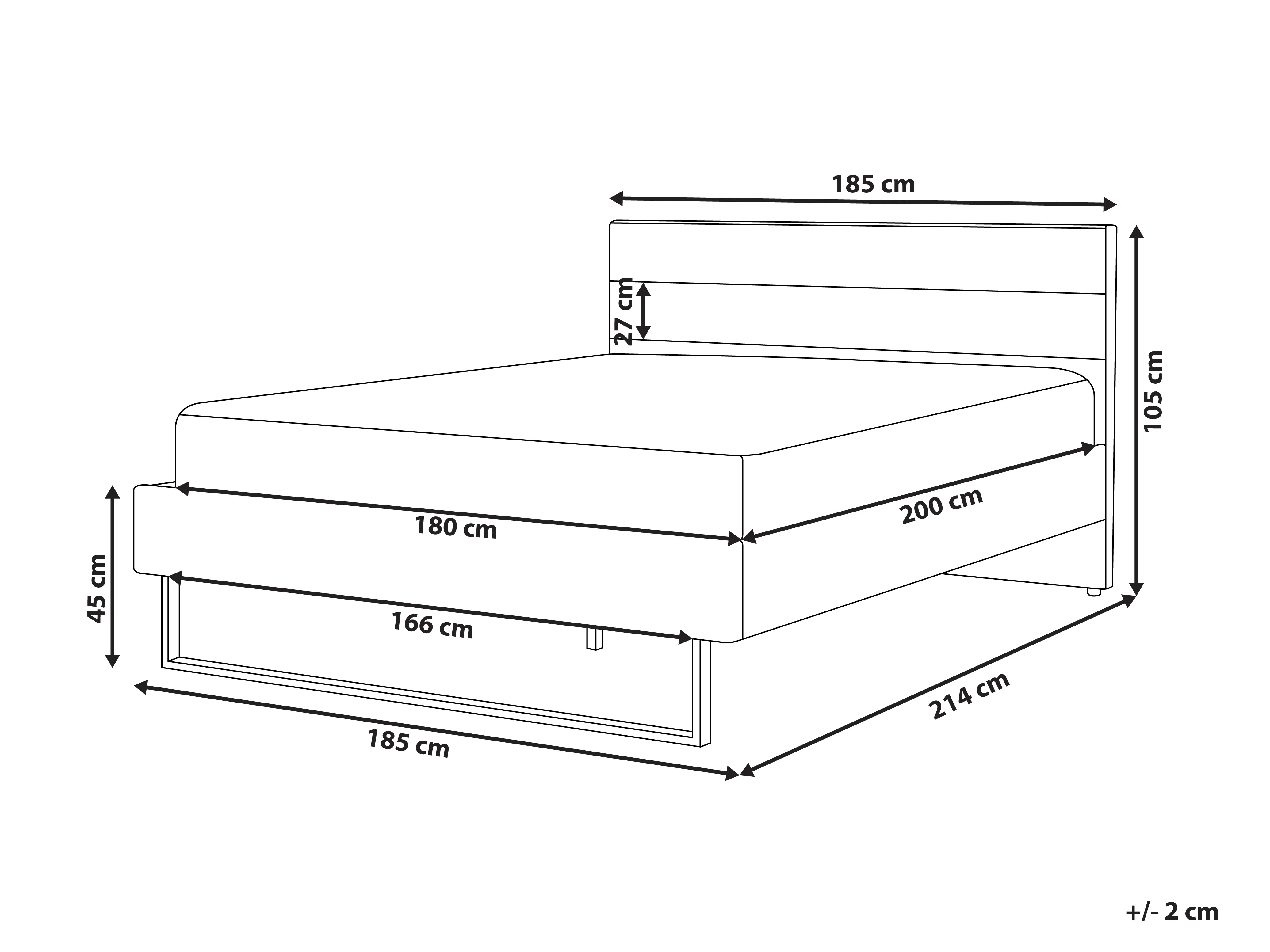 Bed Fluweel BELLOU 180 x 200 cm Donkergrijs