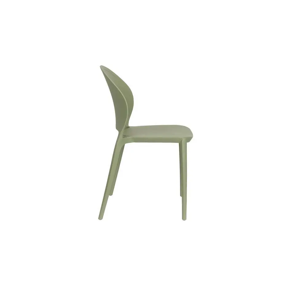 Housecraft Sjoerd Tuinstoelen/ Eetkamerstoelen Kunststof Groen - Set van 4