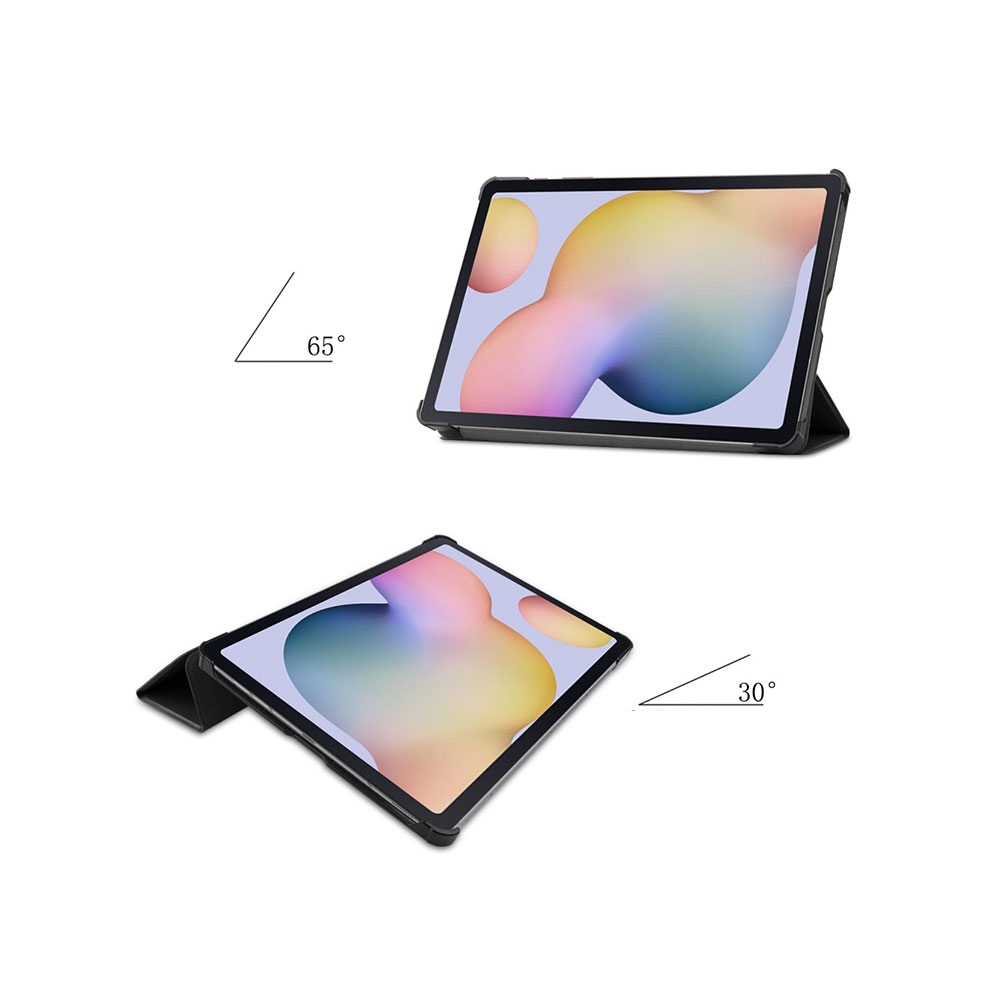 Samsung Galaxy Tab S8 / Tab S7 Flipcase Hülle Ledertasche mit Aufstellfunktion Litchi Look - Schwarz