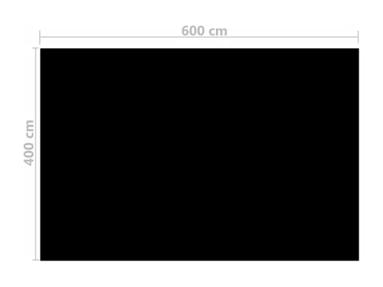 Film solaire de piscine PE rectangulaire flottant 6x4 m Noir