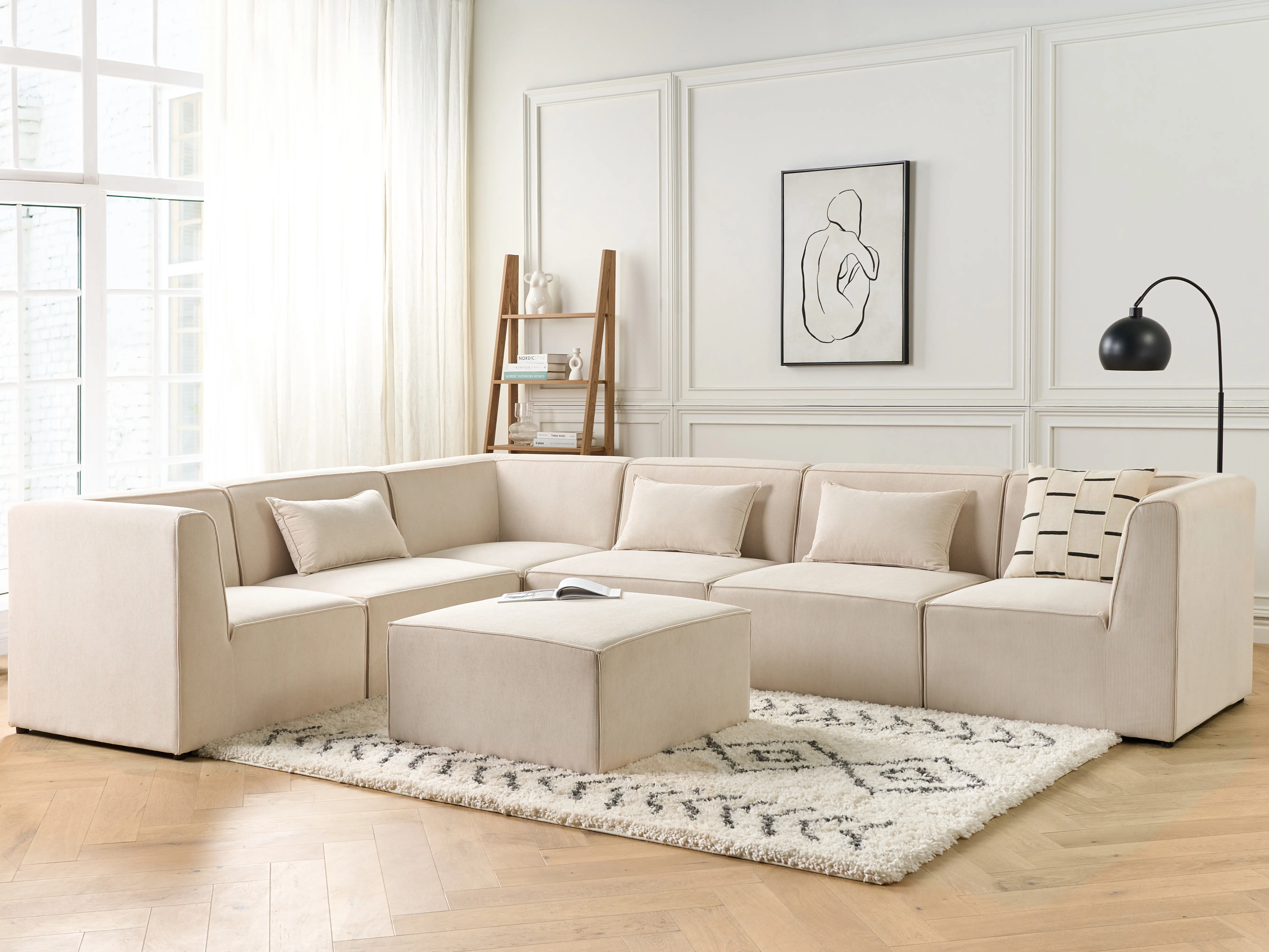 Hoekmodule LEMVIG Corduroy Lichtbeige