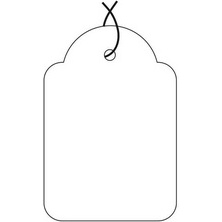 Étiquette à fil apli agipa 13x20mm cartonnette blanche fil blanc coton paquet 200 unités